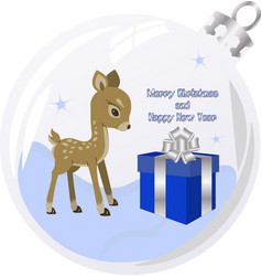 Little Deer In Glass Bauble