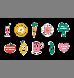 Food Groovy Retro Stickers