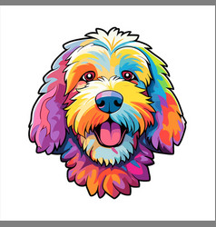 Labradoodle Dog Breed Colorful Cartoon Kawaii