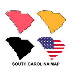 Set Of South Carolina Map United States