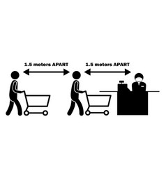 Social Distancing 15 Meters M Apart Stick Figure