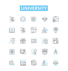 University Line Icons Set College