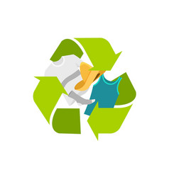 Clothes Recycle Icon With Textile Inside