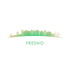 Fresno Skyline Silhouette Design Colorful