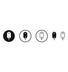 Scroll Down Computer Mouse Icon Set Black Filled