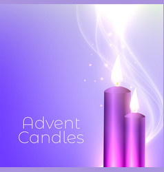 Two Advent Candles With Glowing Lights