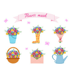 Bouquet Set Flower Mood For Printing Backgrounds