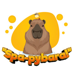 Cute Animals Funny Pun With Capybara Cartoon