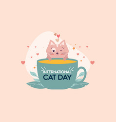 Flat International Cat Day Background