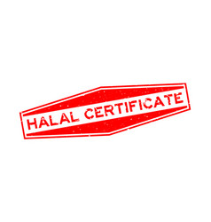 Grunge Red Halal Certificate Word Hexagon Rubber