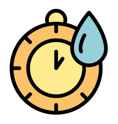 Save Water Time Icon Flat