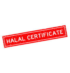 Grunge Red Halal Certificate Word Square Rubber