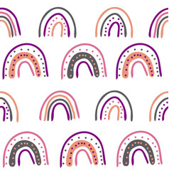 Rainbow Seamless Pattern Hand Drawn Doodle