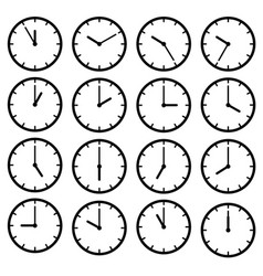 Set Icon Black Clock Face