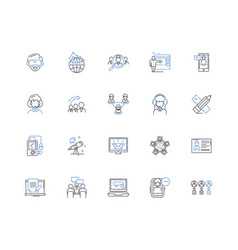 Alliance Meeting Line Icons Collection