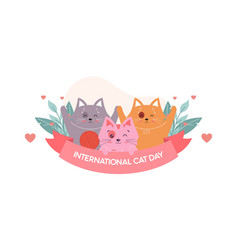 Flat International Cat Day Background