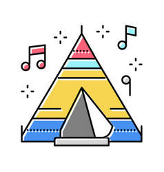 Tent On Music Festival Color Icon