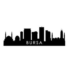 Bursa Skyline Silhouette Black City Design