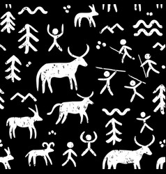 Cave Paintings Seamless Pattern Art