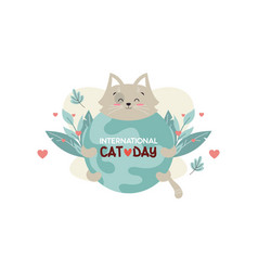 Flat International Cat Day Background