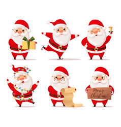 Set Of Funny Cute Santa Claus Christmas Collection