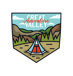 Vintage Great Valley Adventure Logo Hiking Emblem