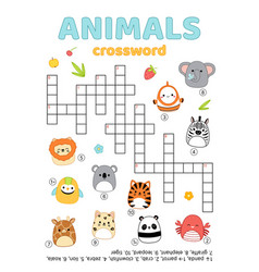 Crossword With Animals English Words Educational