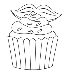 Cupcake Isolated Coloring Page For Kids