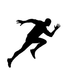 Sprinter Runner Silhouette Isolated On White