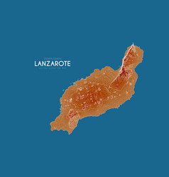 Topographic Map Of Lanzarote Canary Islands