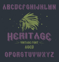 Vintage Label Font Named Heritage