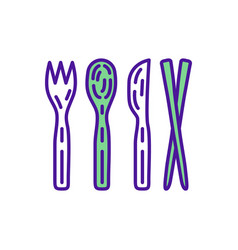 Biodegradable Utensils Rgb Color Icon