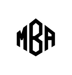 Mba Letter Logo Design With Polygon Shape