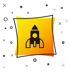 Black Rocket Ship Toy Icon Isolated On White