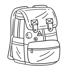 Camping Campers Backpack Isolated Coloring Page