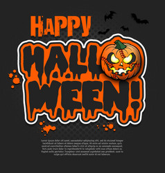 Logo Happy Halloween Baseball Ball As Pumpkin