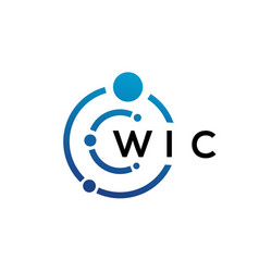 Wic Letter Technology Logo Design On White