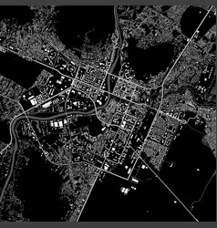 Map Of Podgorica City Urban Black And White