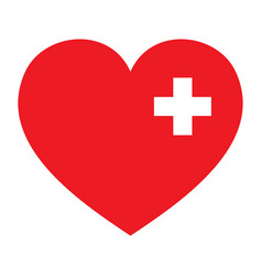 Red Heart With A Cross Icon Healthcare Icon