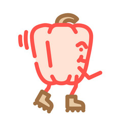 Bell Pepper Fruit Fitness Character Color Icon