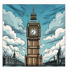 Big Ben Hand-drawn Comic Big Ben Doodle Style