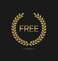 Free Golden Laurel Wreath Label