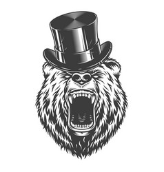 Vintage Gentleman Angry Bear Head