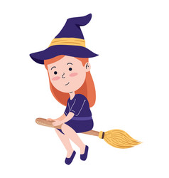 Witch Flying In Broom