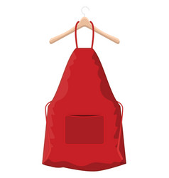 Bright Red Apron On A White Background