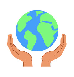 Earth Day Concept Hands Holding Globe