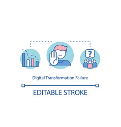 Digital Transformation Failure Concept Icon