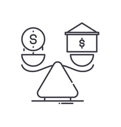 Financial Imbalance Icon Linear Isolated