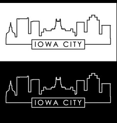 Iowa City Skyline Linear Style Editable File