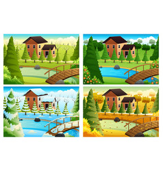 Village In Four Seasons